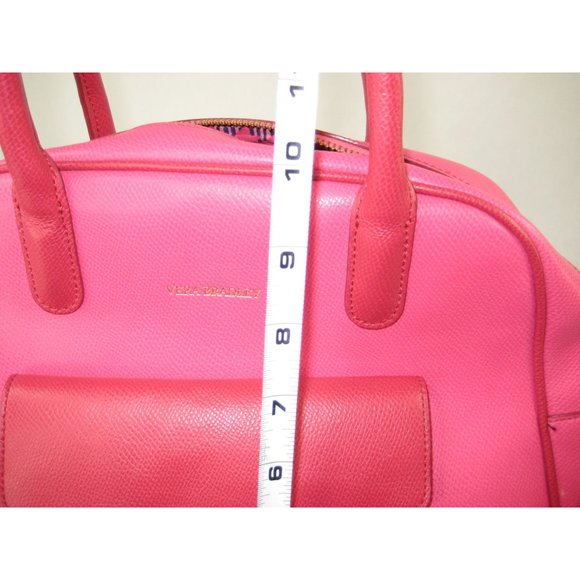 Vera Bradley Pink Leather Purse Adjustable Shoulder Strap Double Handles Spring - Picture 3 of 12